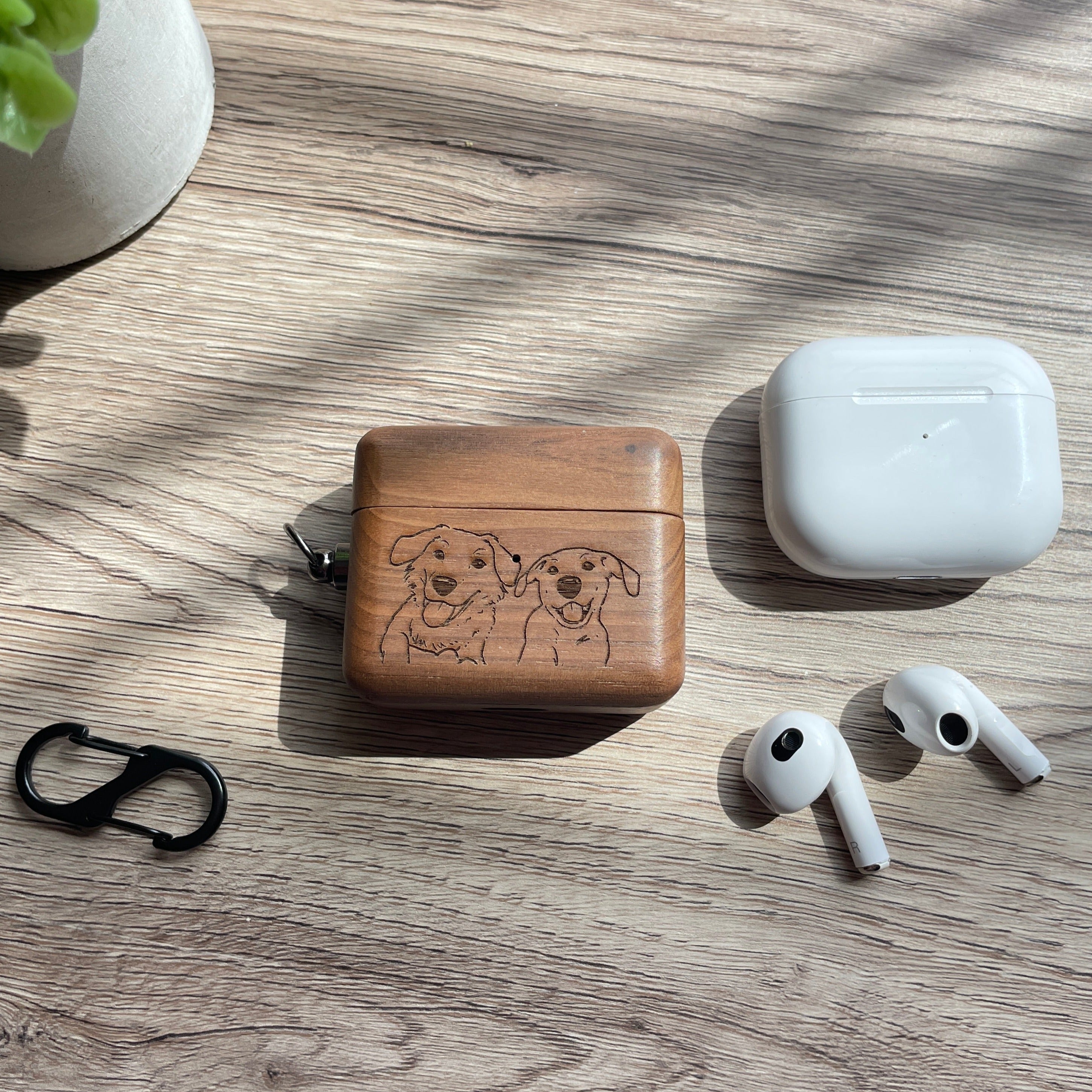 Wood Airpods 3rd Generation Case with photo engraving