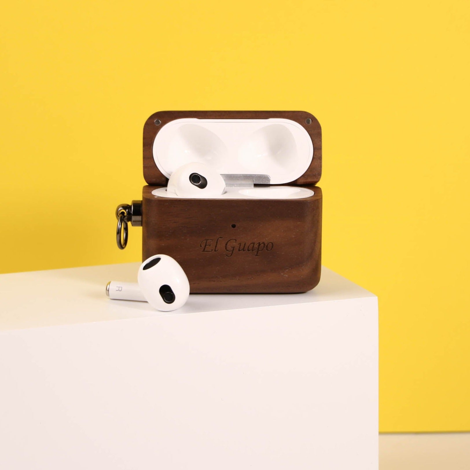 wood Airpods 3rd Generation Case with text engraving