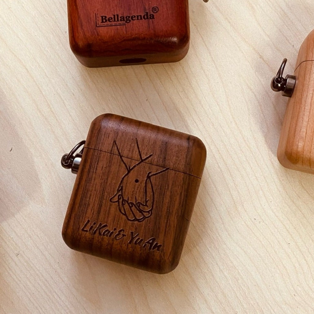 Wood AirPod Case 1st and 2nd Generation with file personalized option