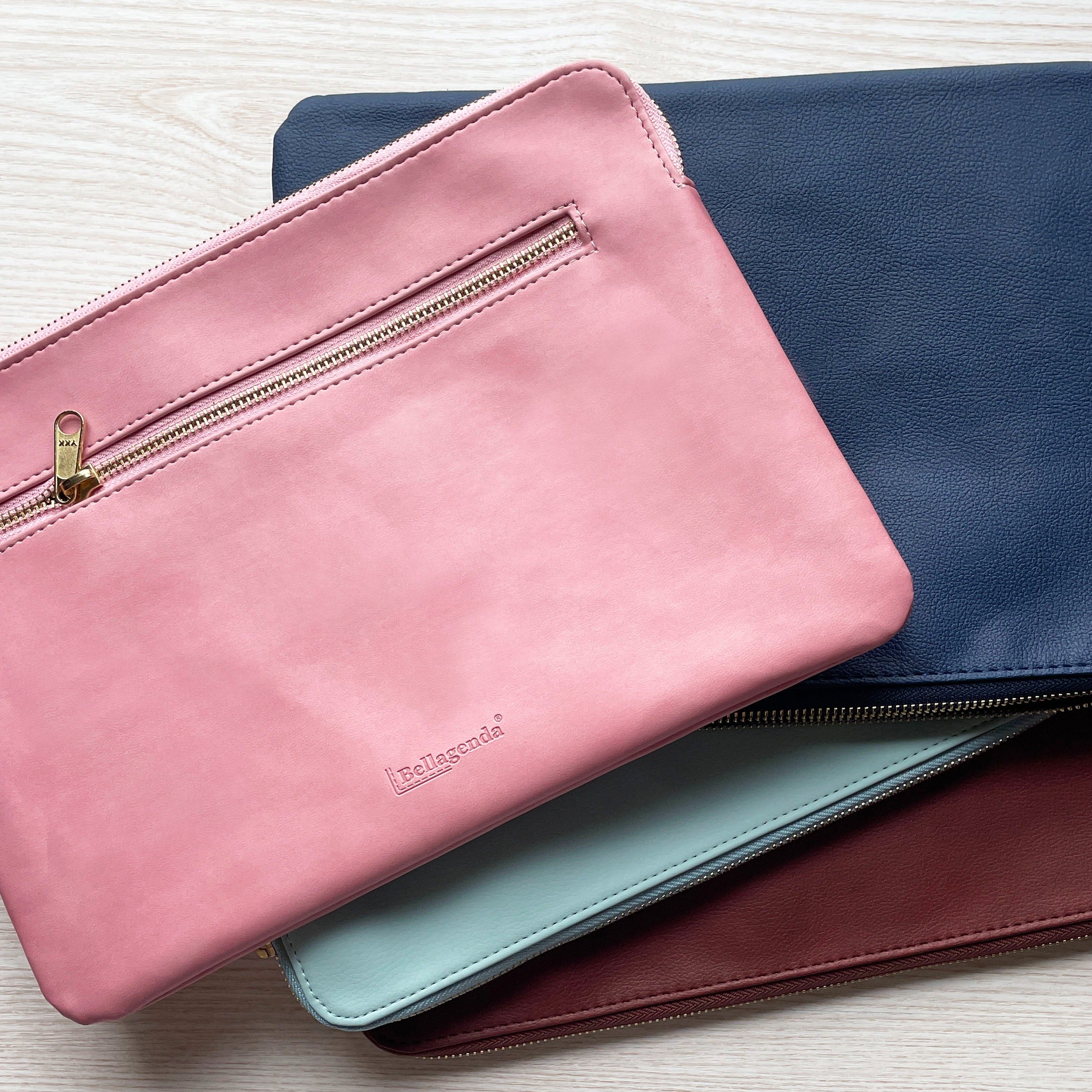 Tablet sleeve with YKK zipper closure and back pocket