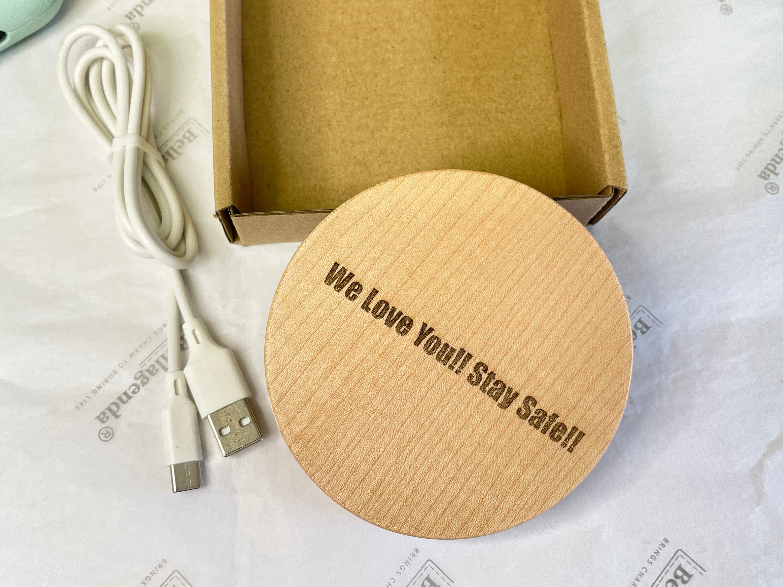 Personalized Wireless Charger with customer message