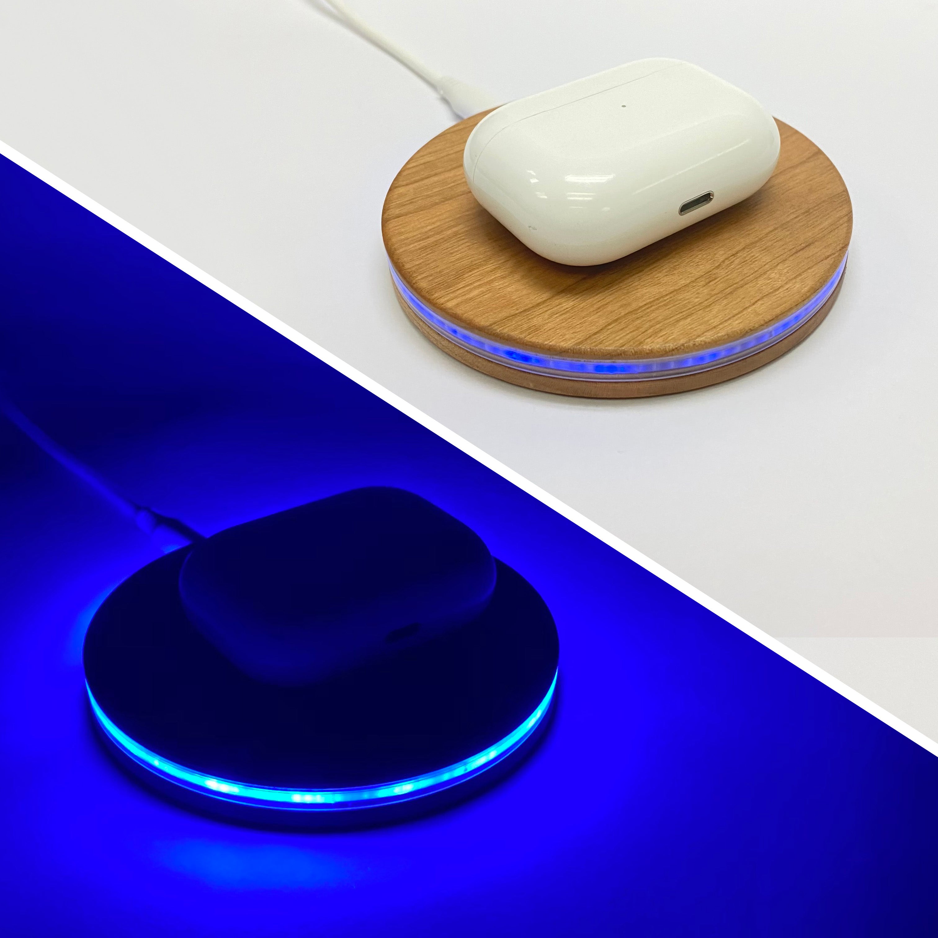 Wireless Charger Lighting in day and night