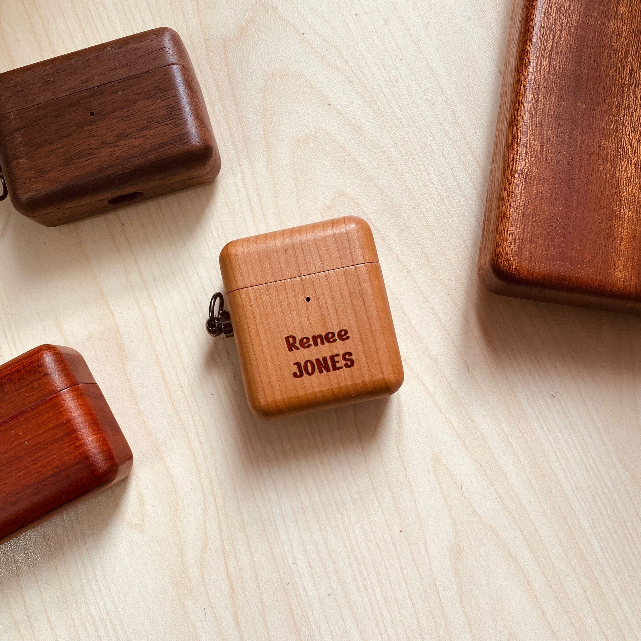 Wood AirPod Case 1st and 2nd Generation with name engraving 