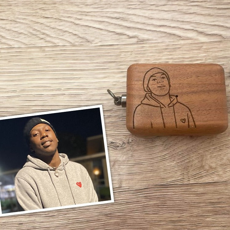 Wood AirPods Pro 1st and 2nd Generation Case with engraving photo