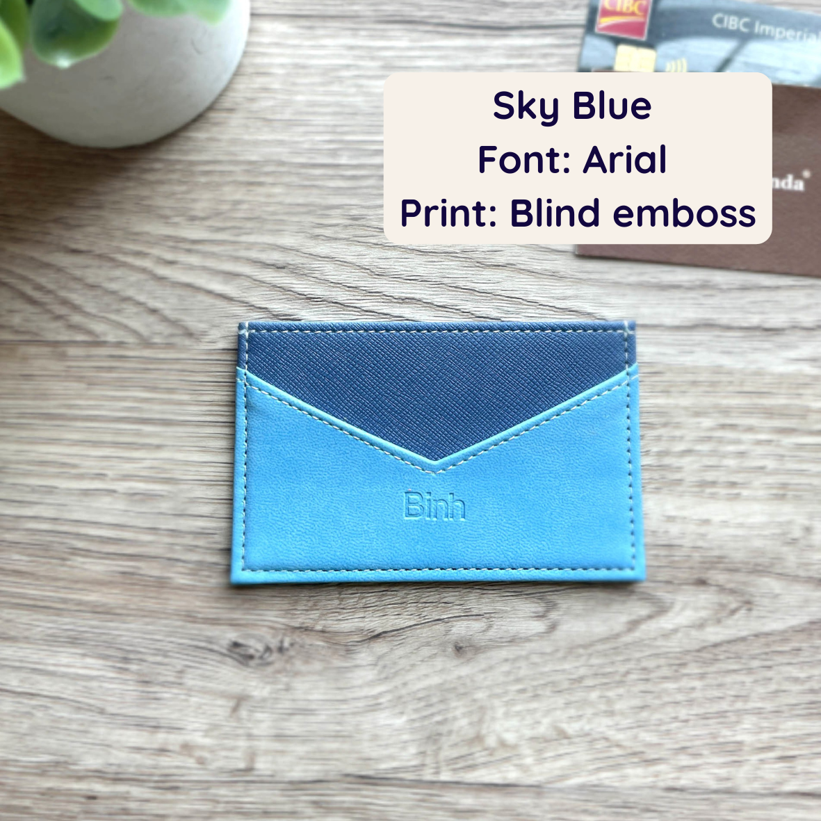 Blue Personalized Card Holder Gift for Men