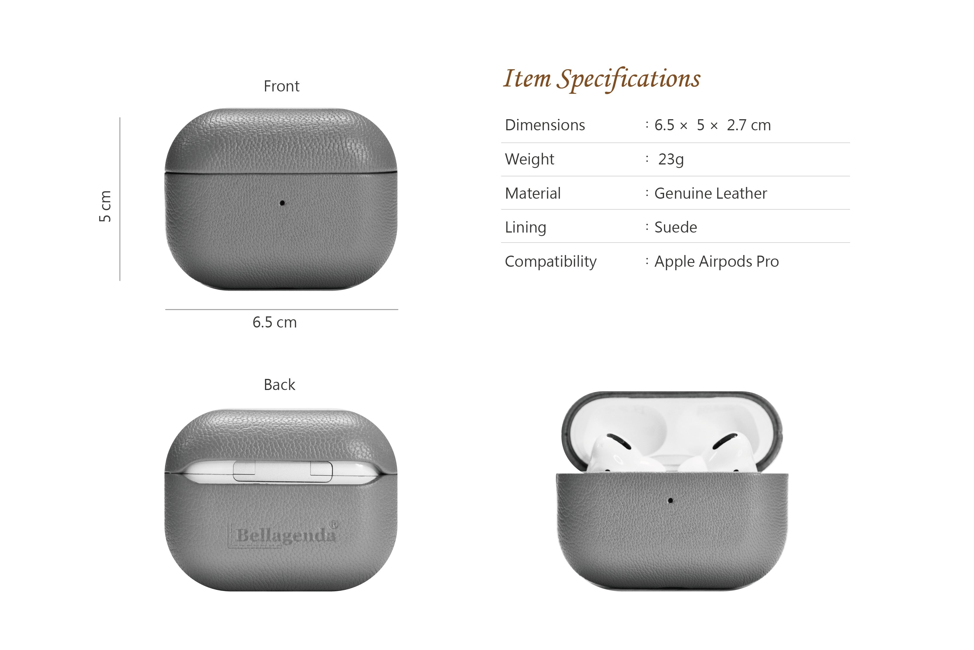 Specifications of Leather AirPod Case