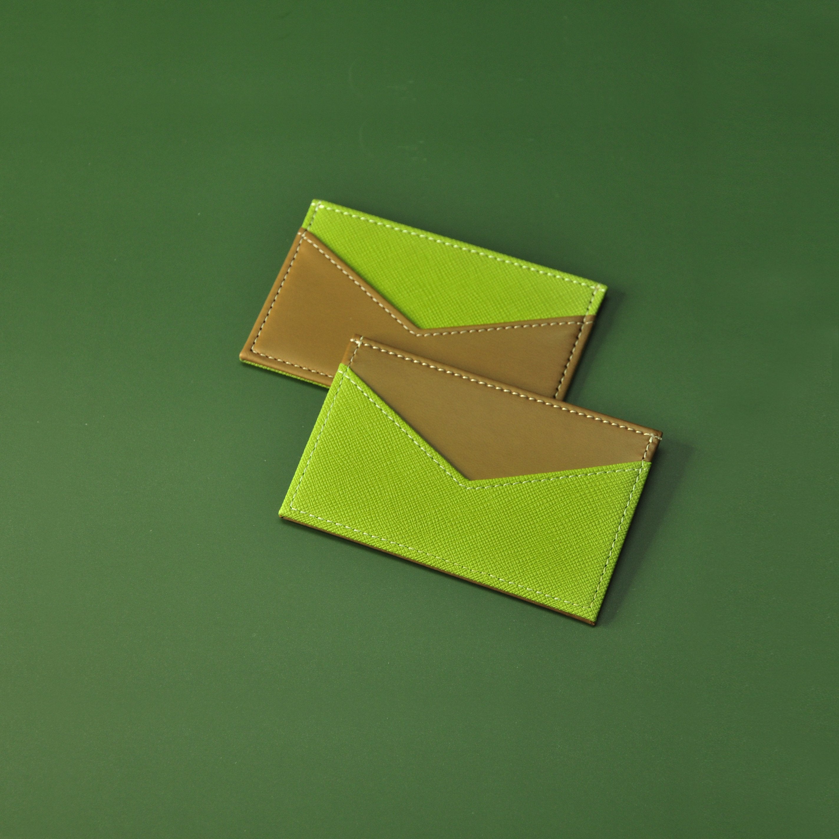 Green Slim RFID Card Holder , Minimalist Wallet