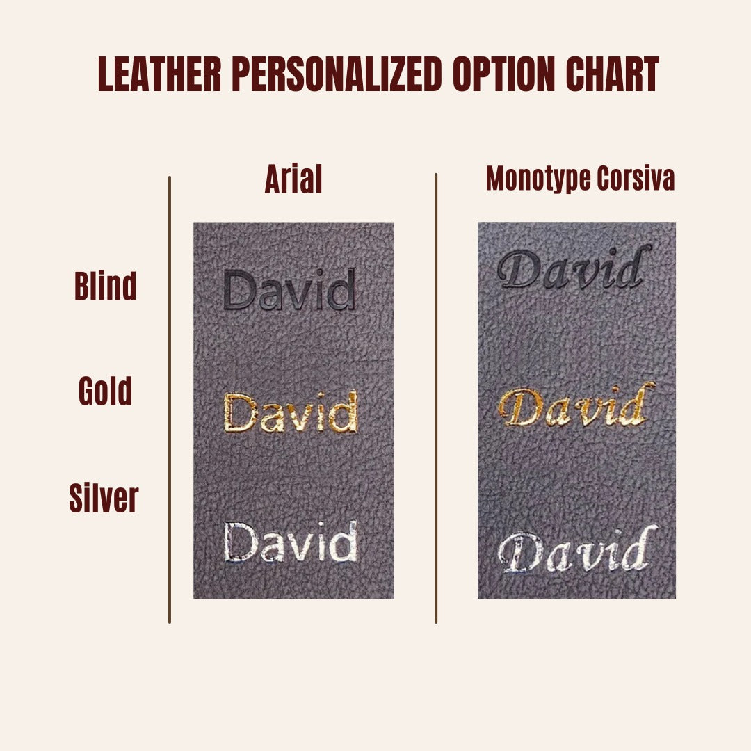 Leather personalized option chart