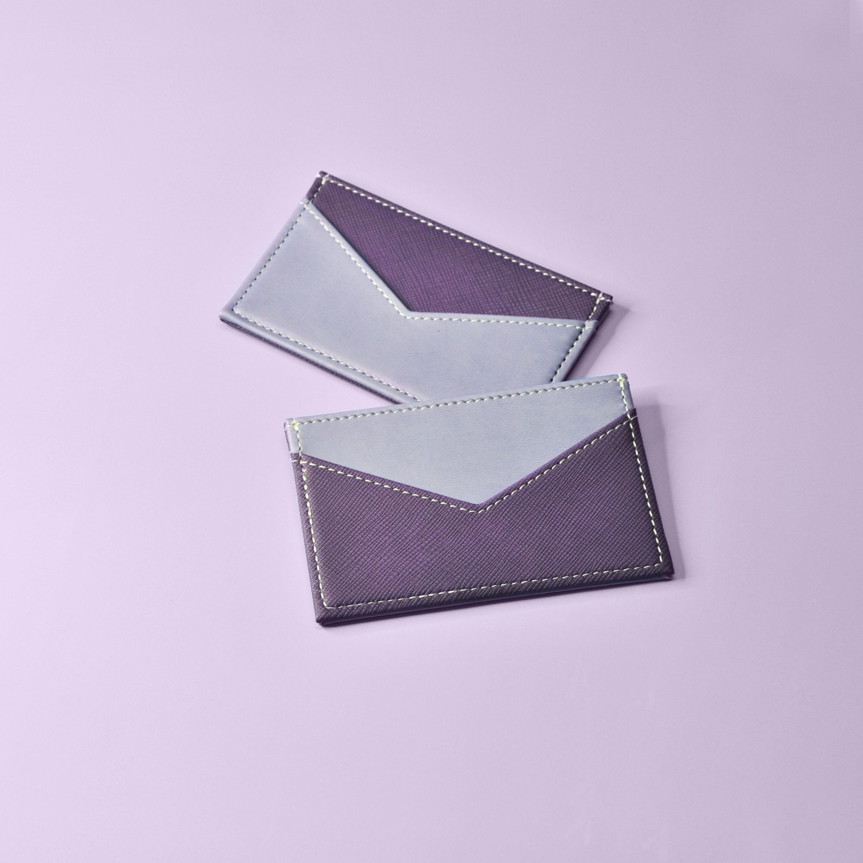 Purple Slim RFID Card Holder , Minimalist Wallet