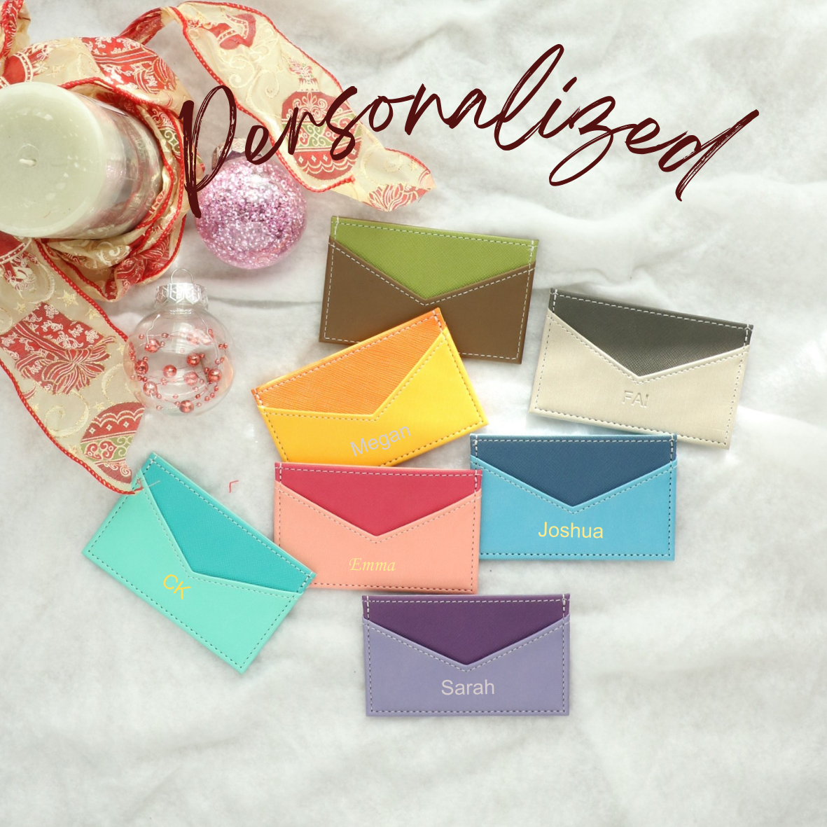 Variety of Personalized Leather Card Holder colours
