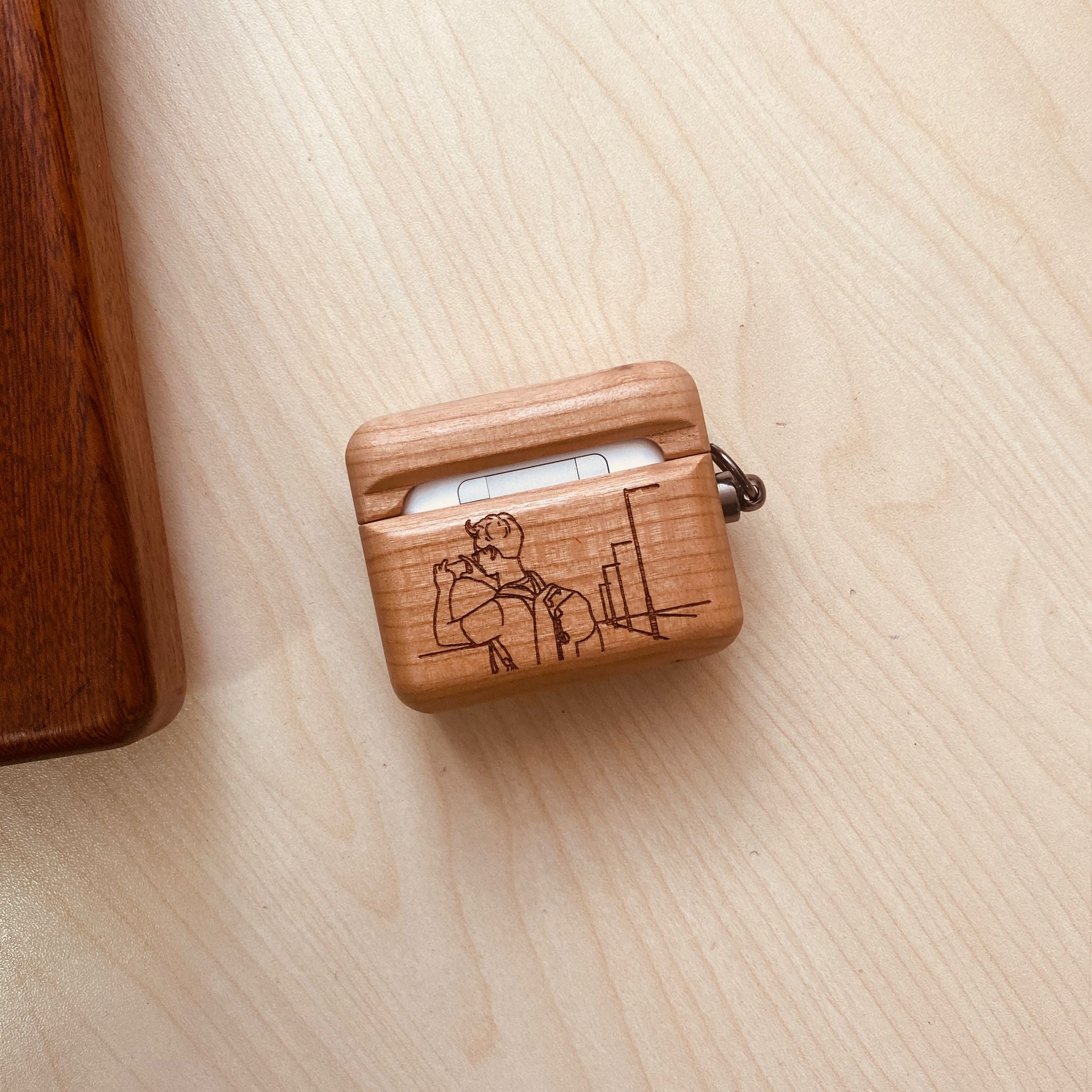 wood Airpods 3rd Generation Case with file engraving