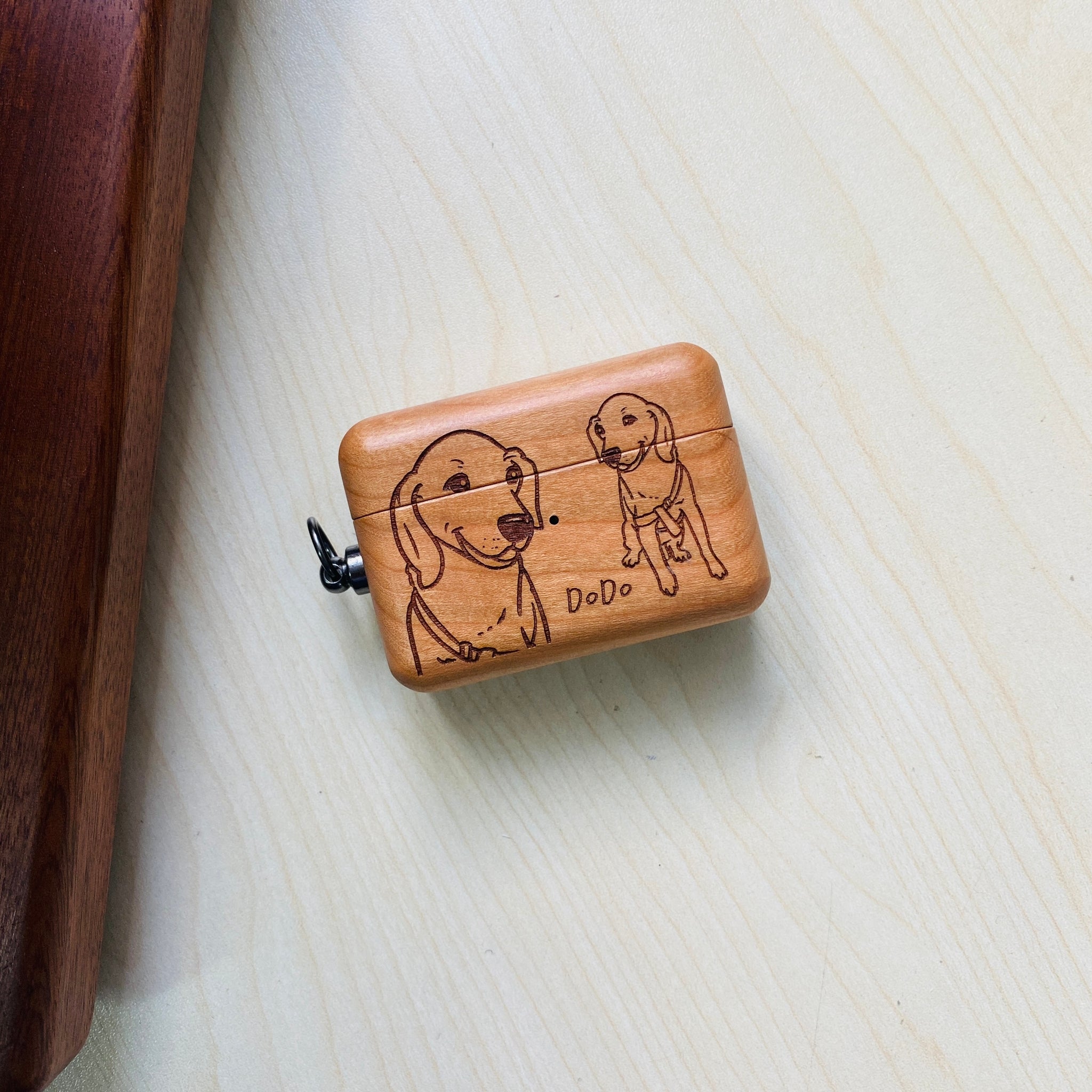 Wood AirPods Pro 1st and 2nd Generation Case with engraving photo