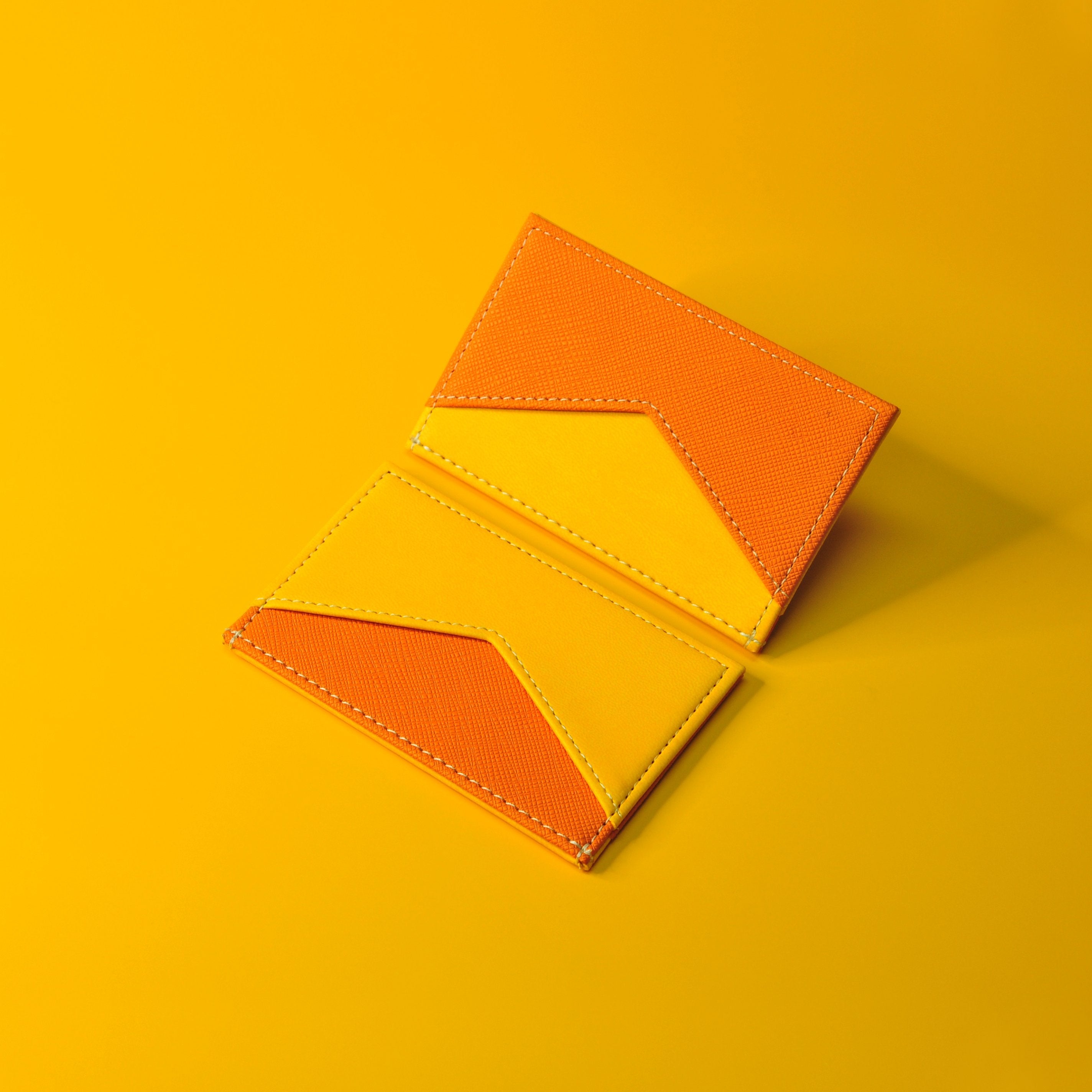 Yellow Slim RFID Card Holder , Minimalist Wallet