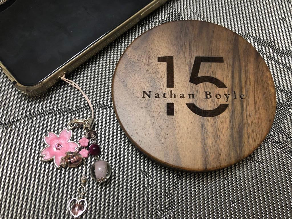 Personalized Wooden Wireless Charging Pad (Text Engraving Option)