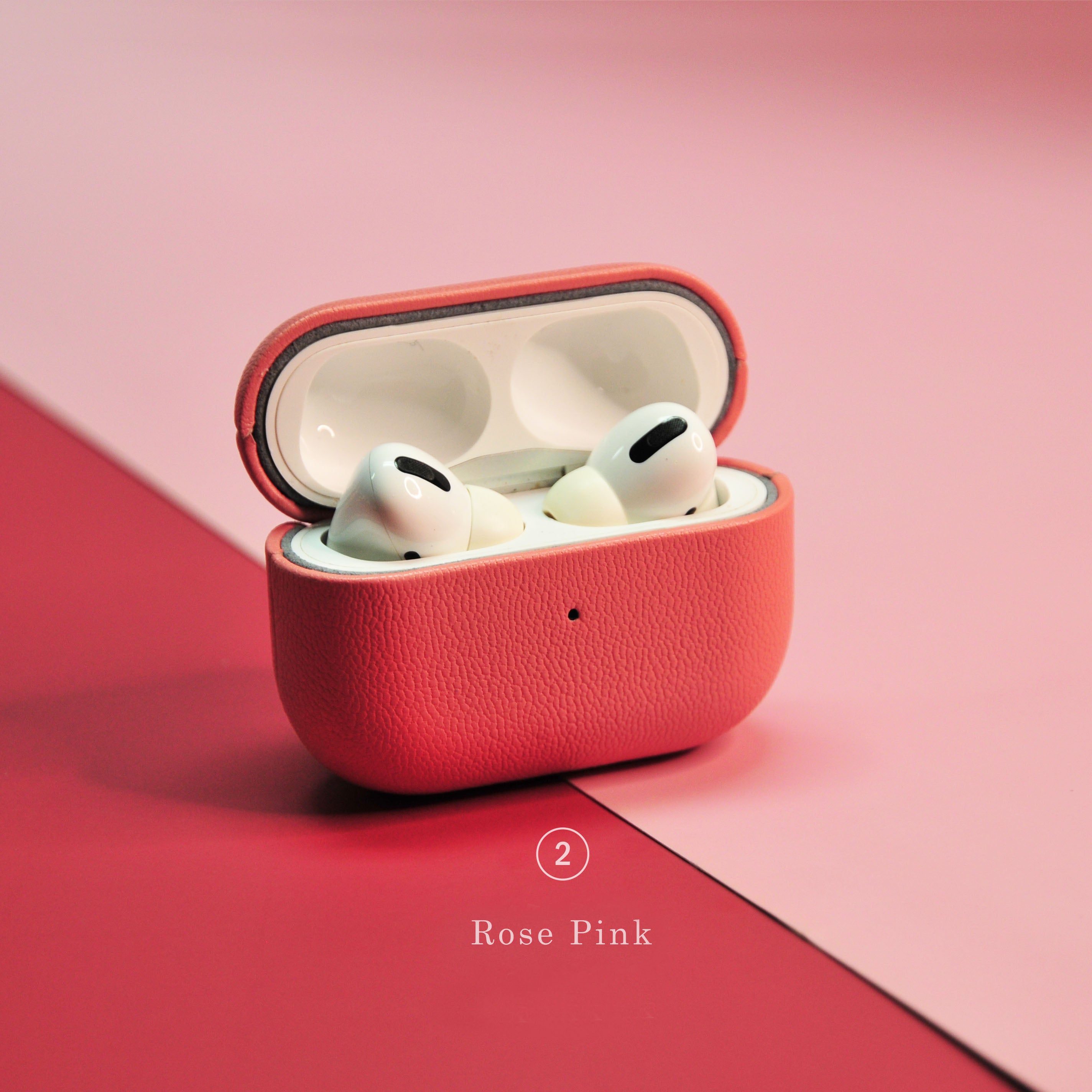Rose Pink Leather AirPod Case