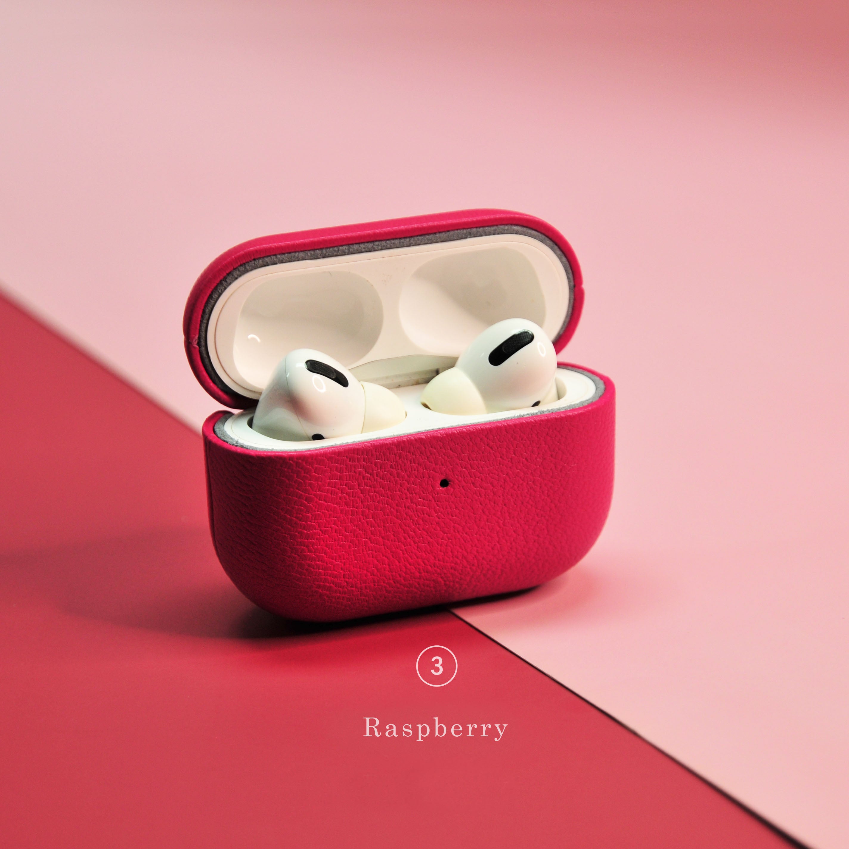 Raspberry Leather AirPod Case