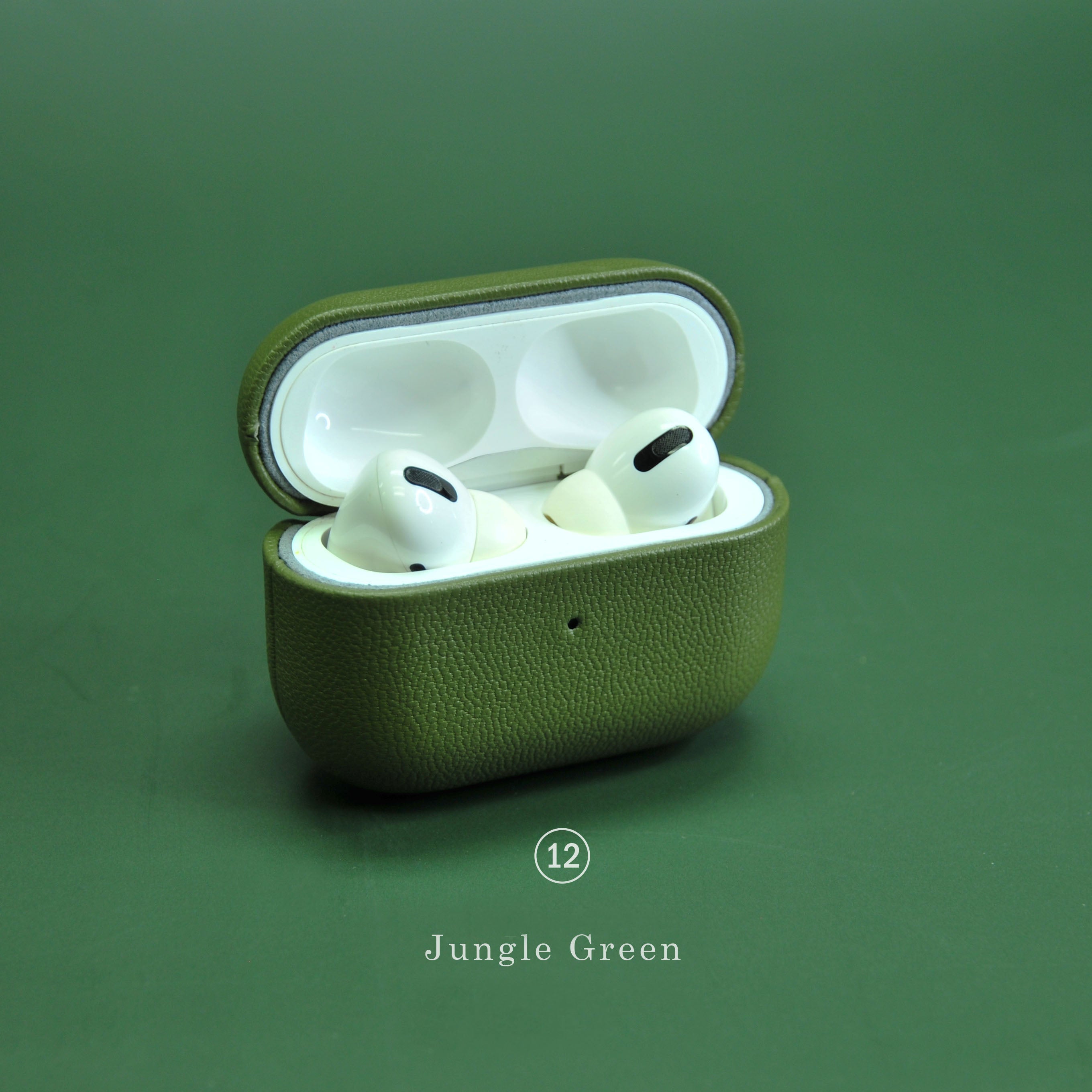 Jungle Green Leather AirPod Case