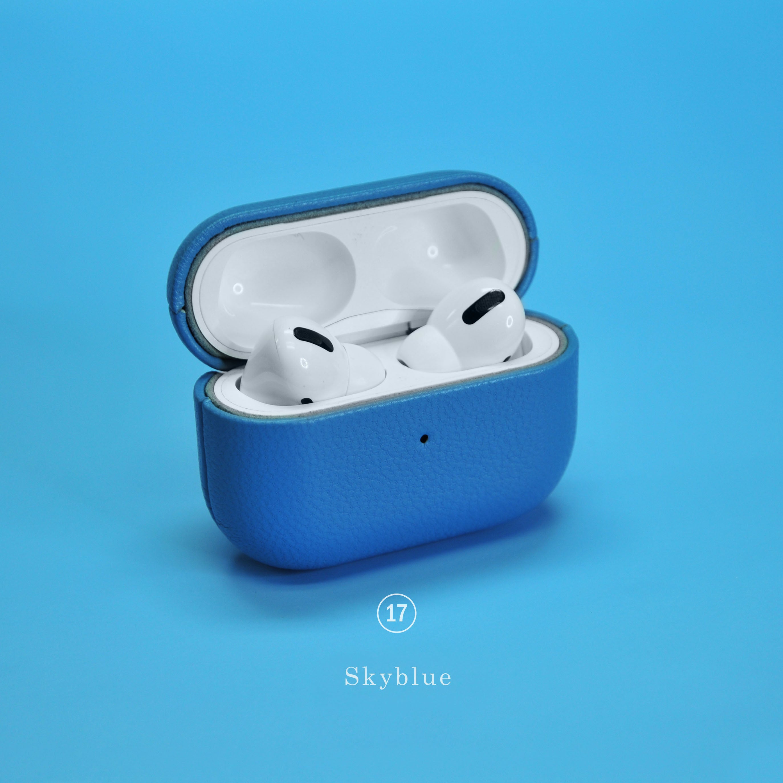 Skyblue Leather AirPod Case