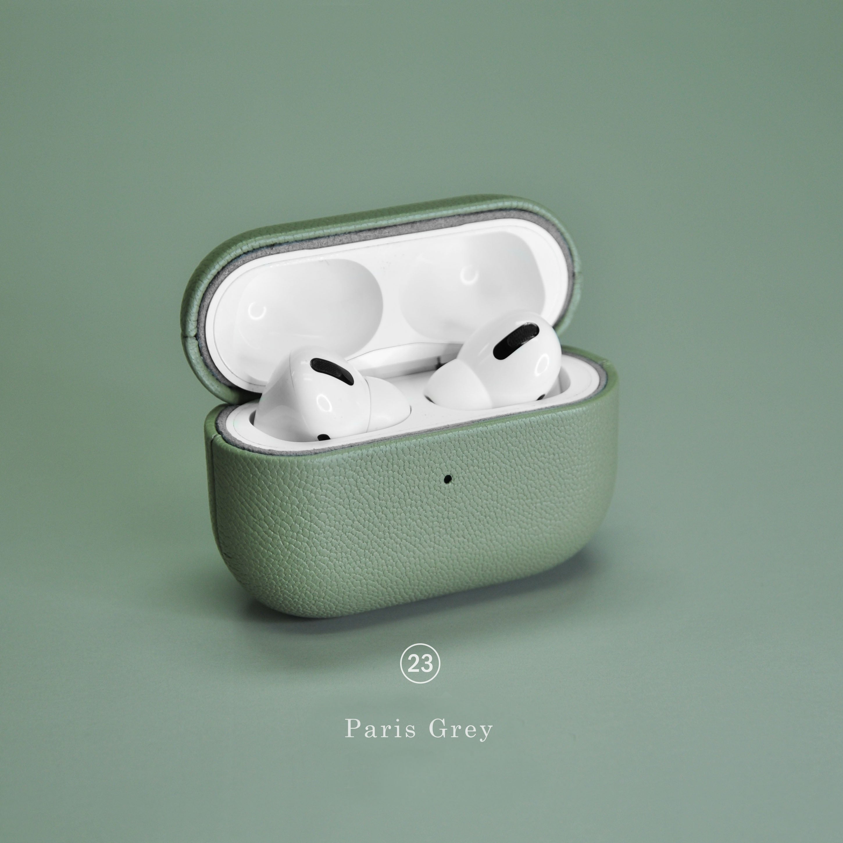 Grey Leather AirPod Case