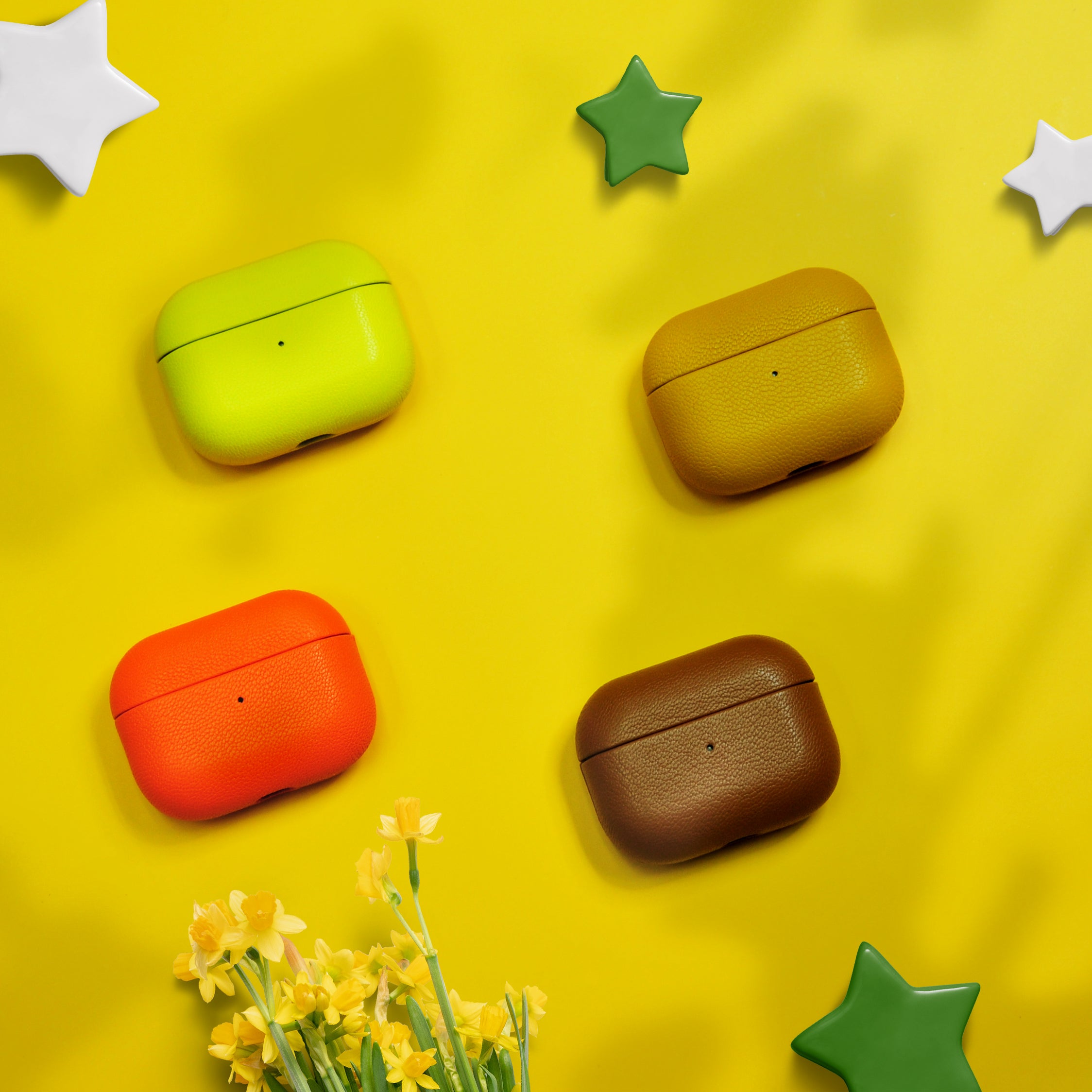 Leather AirPods Case yellow series