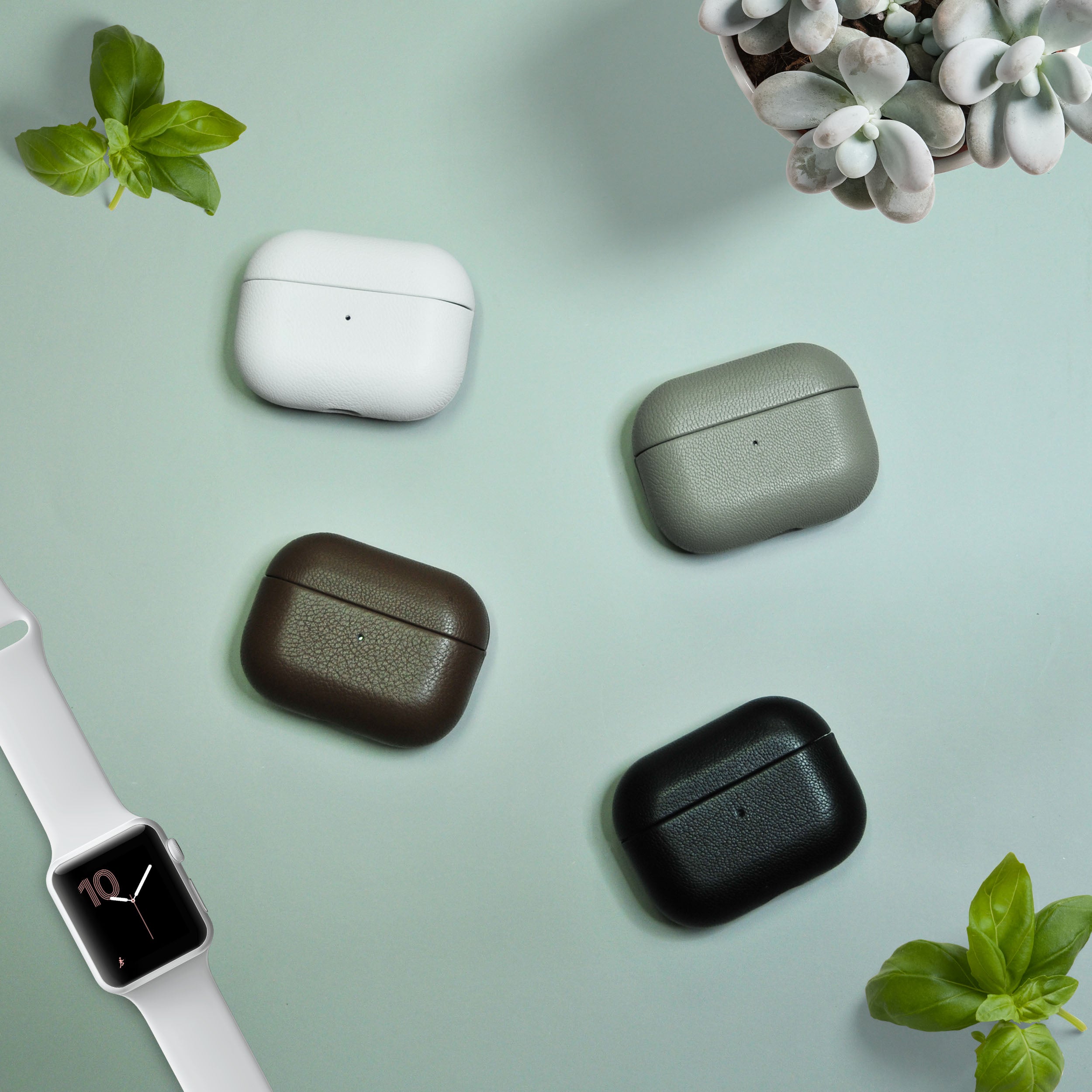 Leather AirPods Case White Black series